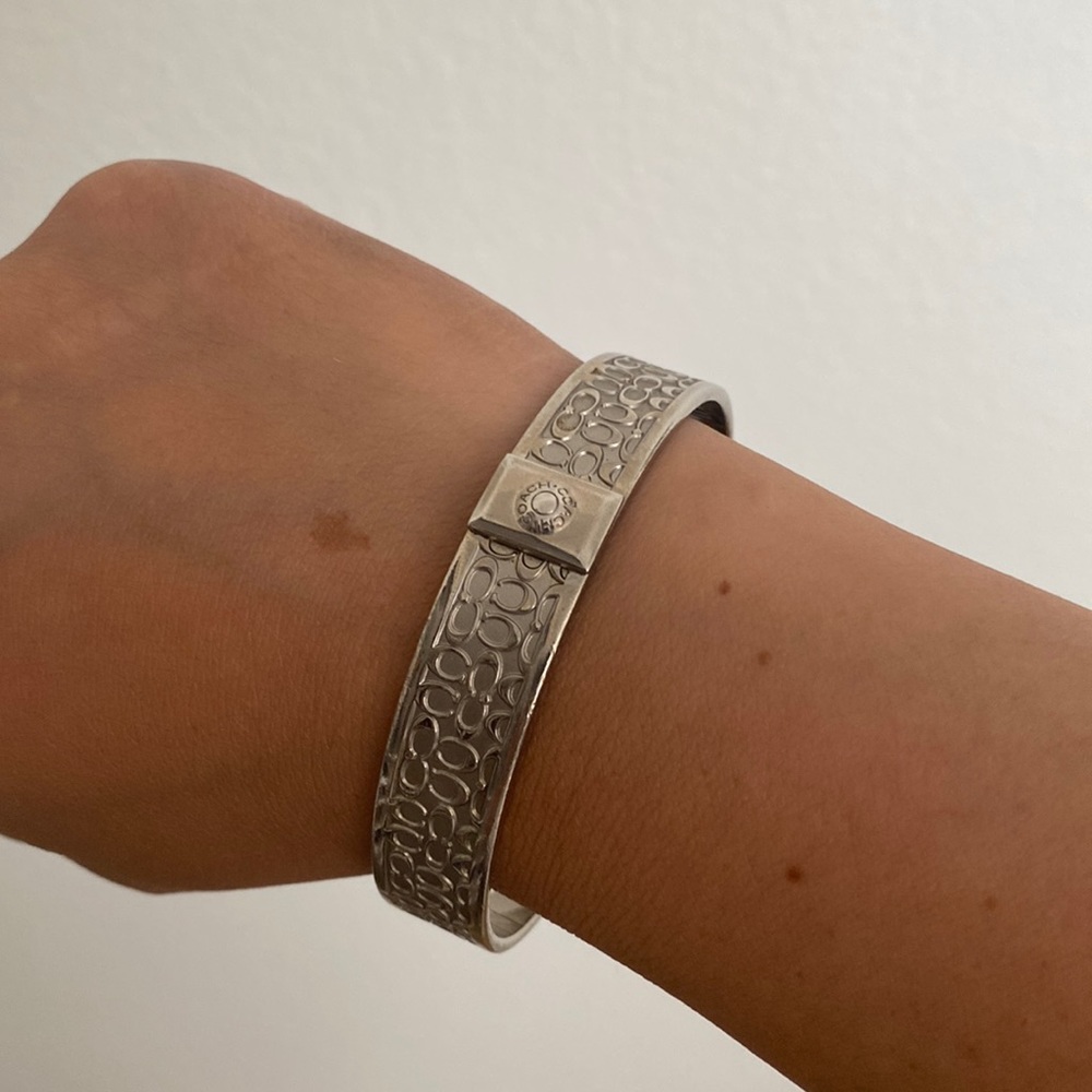Silver Coach Bangle - image 1
